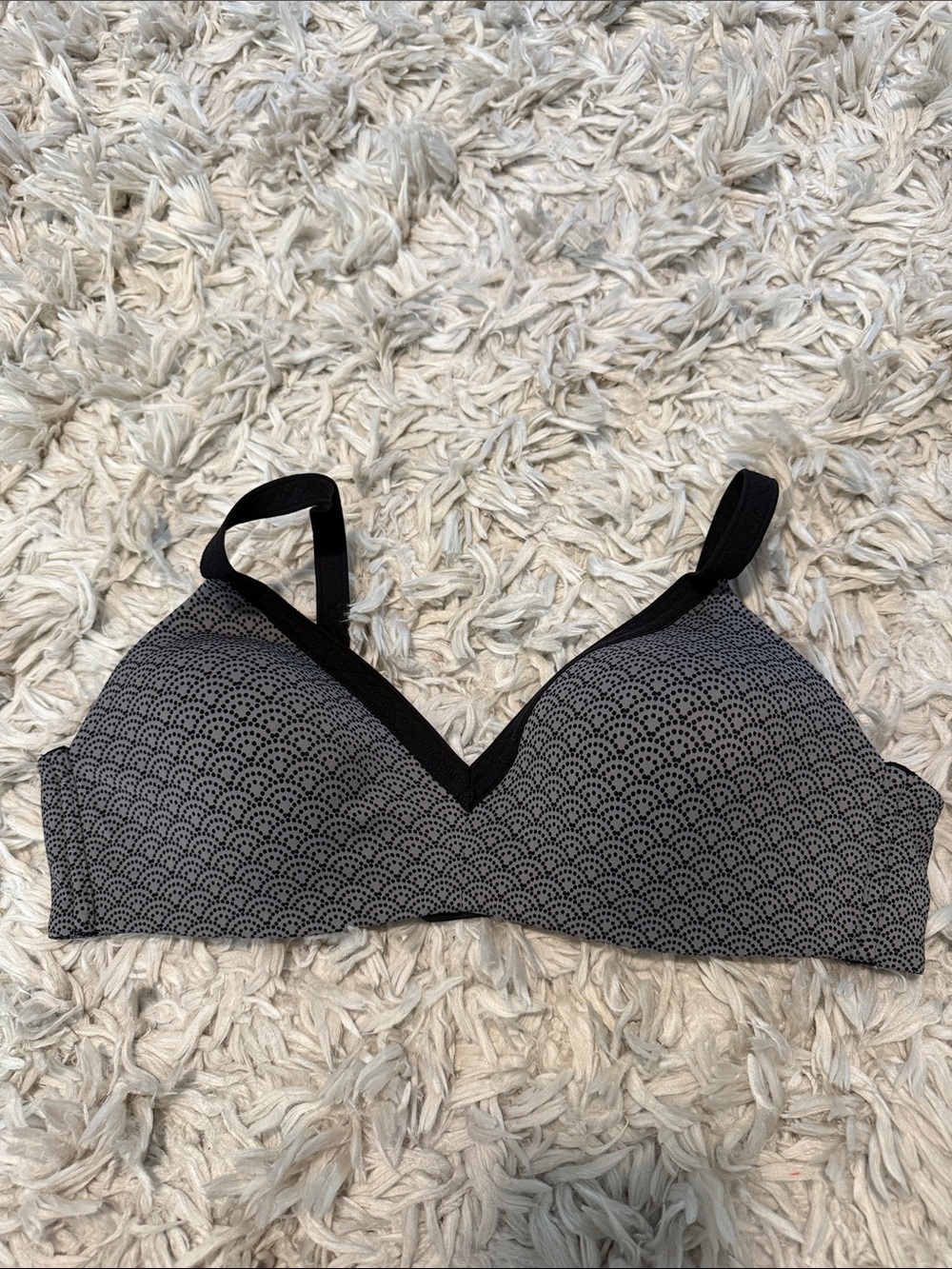 Warners Black Patterned Wireless Comfort Bra
